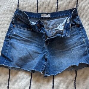 Madewell Distressed Blue Denim Shorts